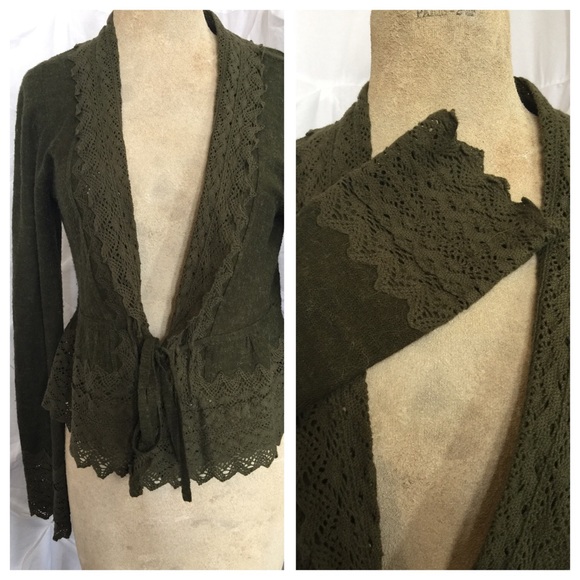 Anthropologie Guennivere Forest Green Cardigan-M