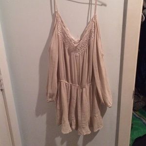 Flowy Off White Romper Bare Shoulders ((RESERVED))