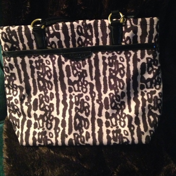 Coach mid size animal print tote or purse.