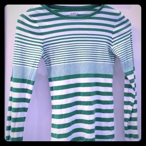 Old Navy Green Striped Cotton Shirt, Size Small