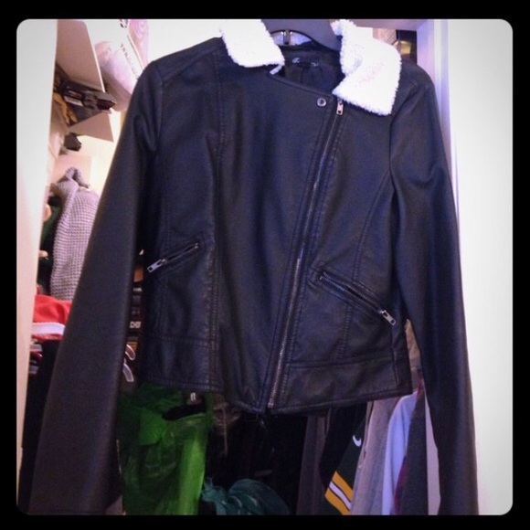 Forever 21 Black Faux-Leather Jacket