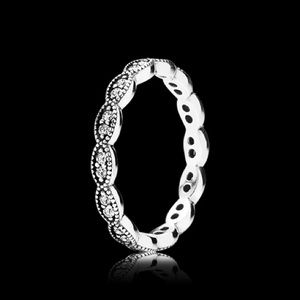 PANDORA RING SPARKLING LEAVES, CLEAR CZ