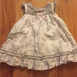 Infant girls light pink & grey dress. Sz 9 months