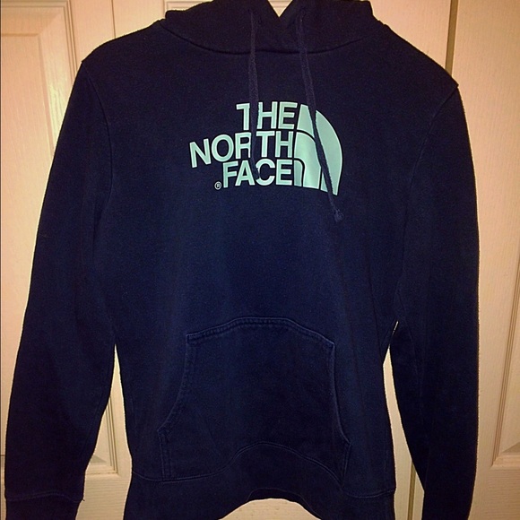 Small North Face Dome Hoodie turquoise & navy