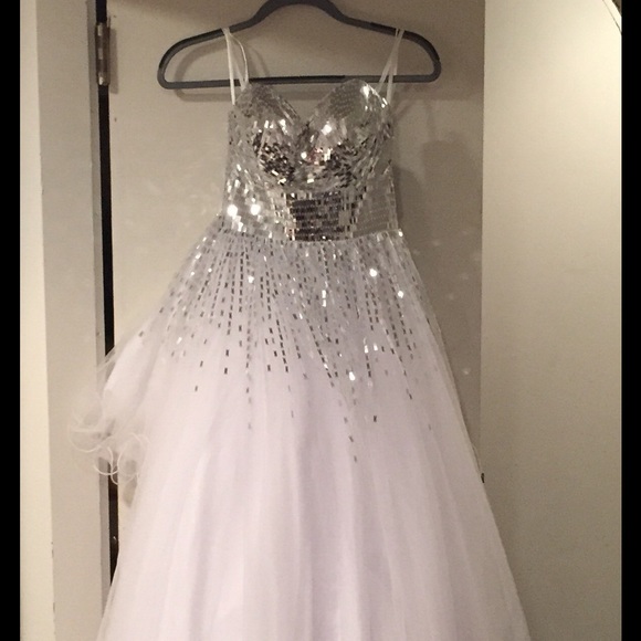 White long prom dress.  Never worn with tags
