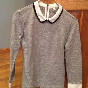 J crew sweatshirt with collar and cuff