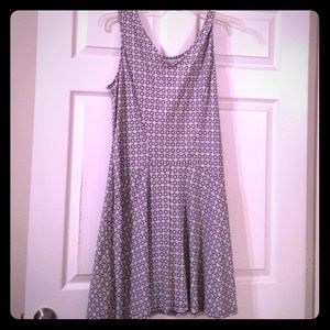 Black white printed dress /racer back maxi dress