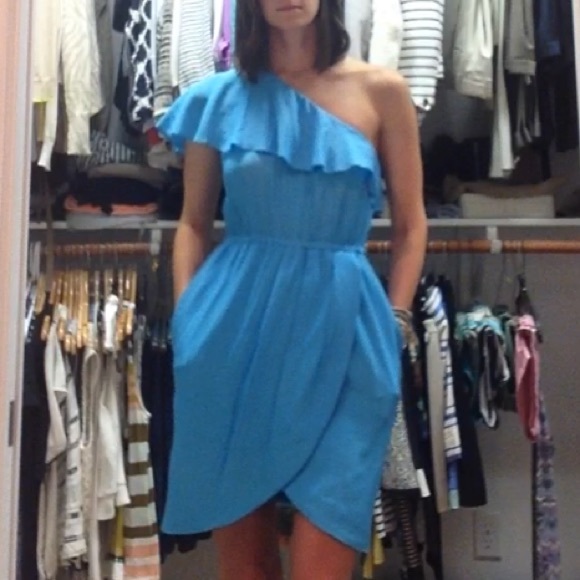 Frock- One shoulder Turquoise dress