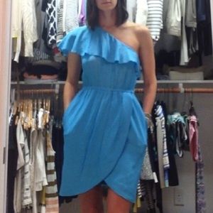 Frock- One shoulder Turquoise dress