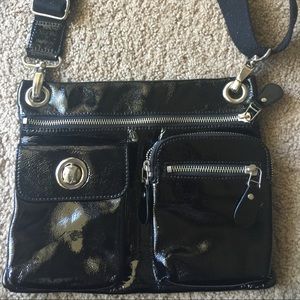 Black leather cross body bag