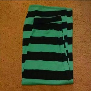 Royal blue and green long skirt