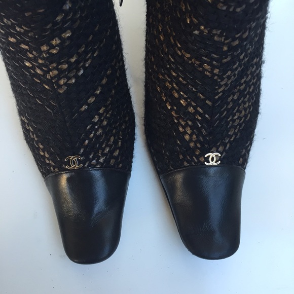 Chanel authentic black ankle boots Sz 8 - Picture 3 of 4
