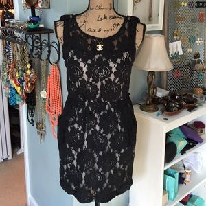 Black Lace Sleeveless Dress