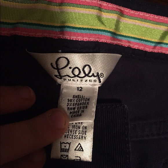 Lilly Pulitzer Navy Corduroy Pants Size 12