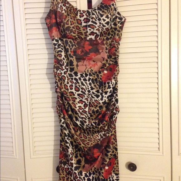 Knee length dress.