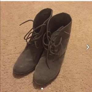 Grey suede ankle boots