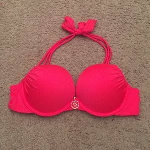 Bright red Victoria's Secret bombshell bikini top