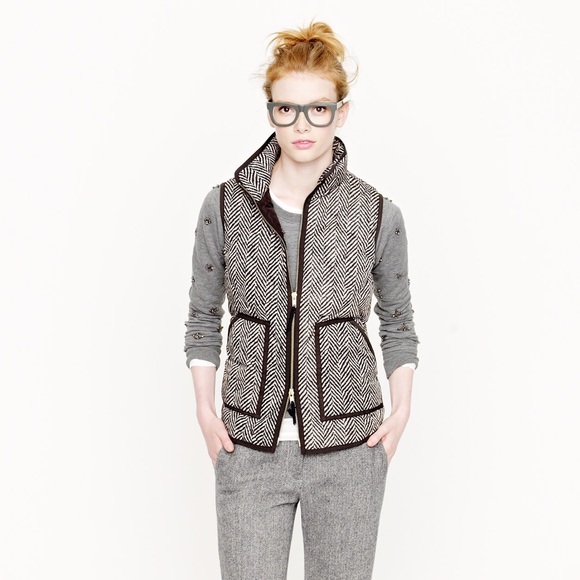 J. Crew Herringbone Vest size Large