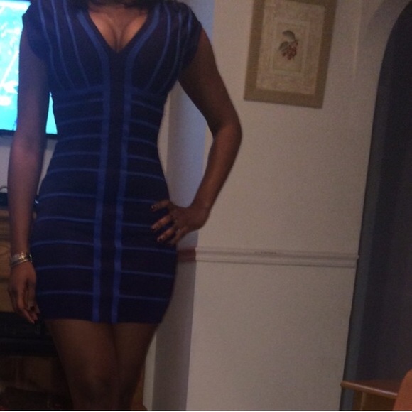 Bebe bodycon blue dress