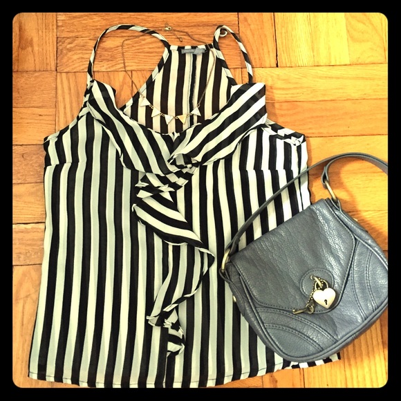 Cream/Black Striped Top - Picture 1 of 2