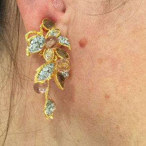 Crystal clip on earrings by Neiman Marcus