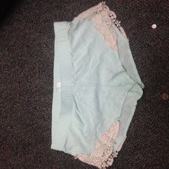 Crochet turquoise shorts