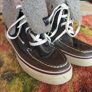 Sperry grey high top sneaker