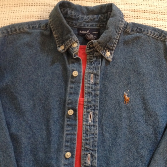 RALPH LAUREN Soft Denim Button Down Shirt - Picture 2 of 7