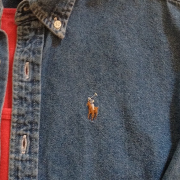 RALPH LAUREN Soft Denim Button Down Shirt - Picture 3 of 7