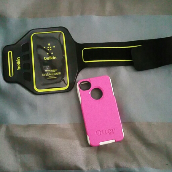 I phone 4s otter box case and sports band