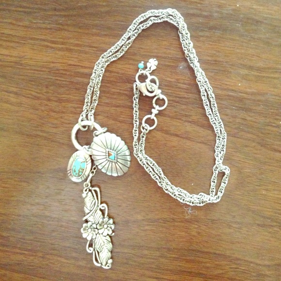 CLOSETCLOSING Turquoise&Silver Fossil Necklace