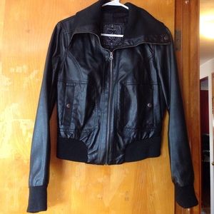 Black leather jacket