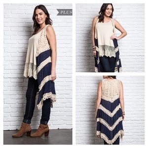 New!!!  Navy Vest, Plus Size