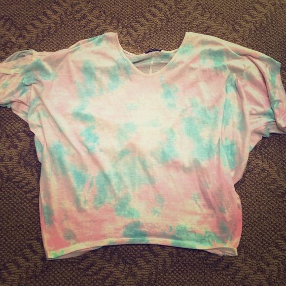 Free People Tops - Green and pink tyedyed casual top