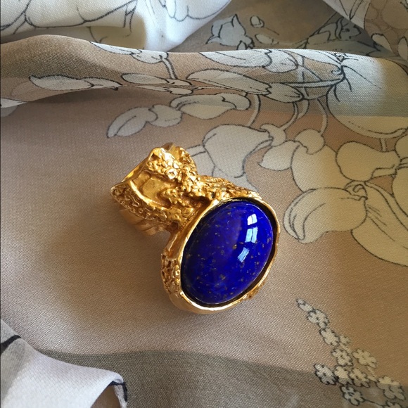 Authentic Yves Saint Laurent YSL Arty Ring Blue