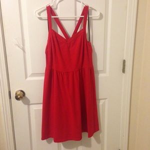Crisscross back red dress