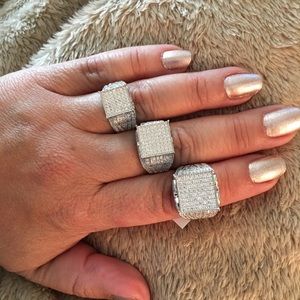 Gorgeous Wedding Ring 177 round cz's & silver 925
