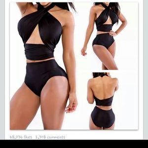 Black wrap top suit brand new