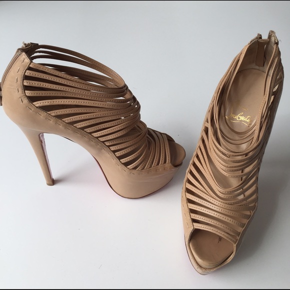 SOLD Christian Louboutin Zoulou Nude Heel Booties - Picture 3 of 4