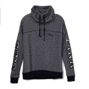 ❌SOLD❌Victoria Secret Bling Marl Grey Cowl Hoodie