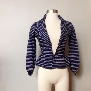 Peplum sweater blazer