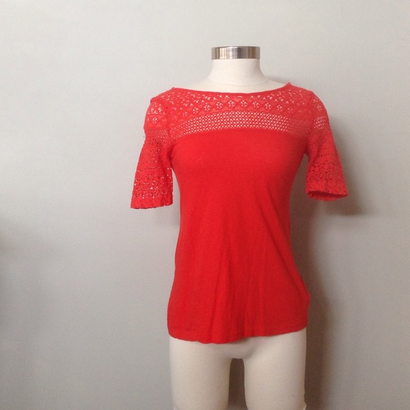 Orange-ish lace top t-shirt
