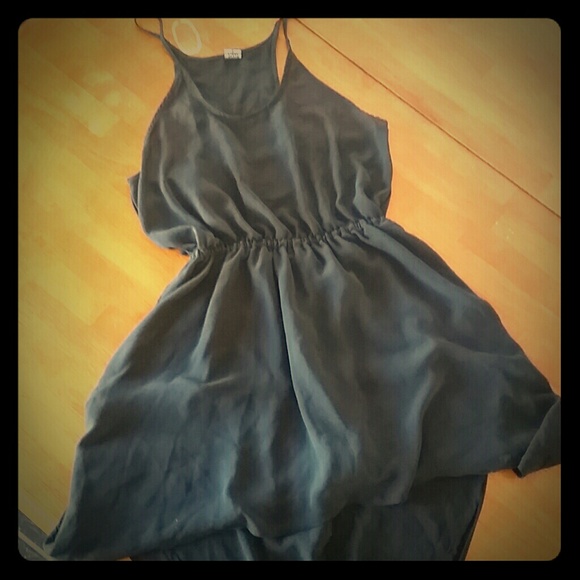 High low black sheer top dress