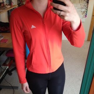 Adidas orange Athletic zip up