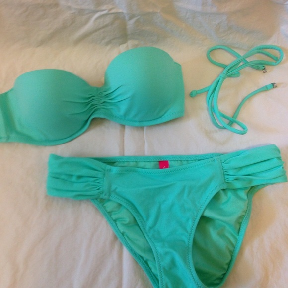 Teal Victoria Secret bikini.