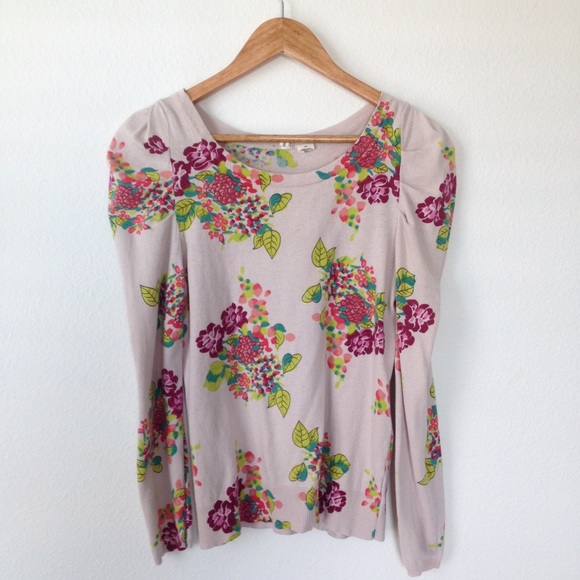 Anthropologie | Lightweight Floral Sweater