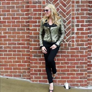 Sequin Moto Jacket