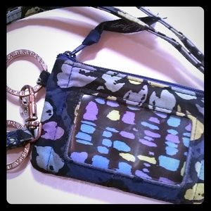 Vera Bradley wallet car key lanyard