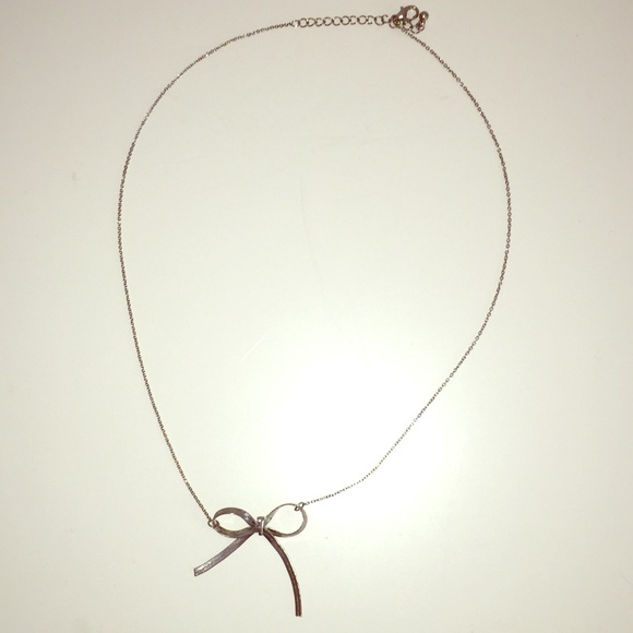 Delicate Silver Bow Necklace