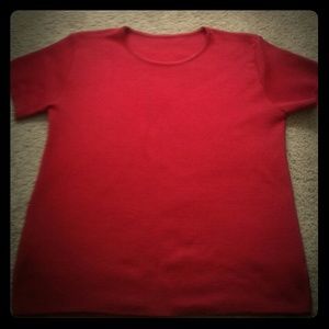 Red knit t shirt